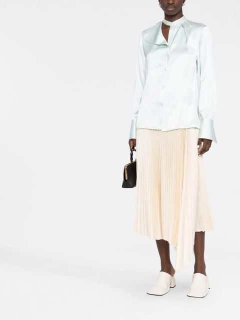 Jil Sander asymmetric silk blouse - Green - zdjęcie produktu nr 2