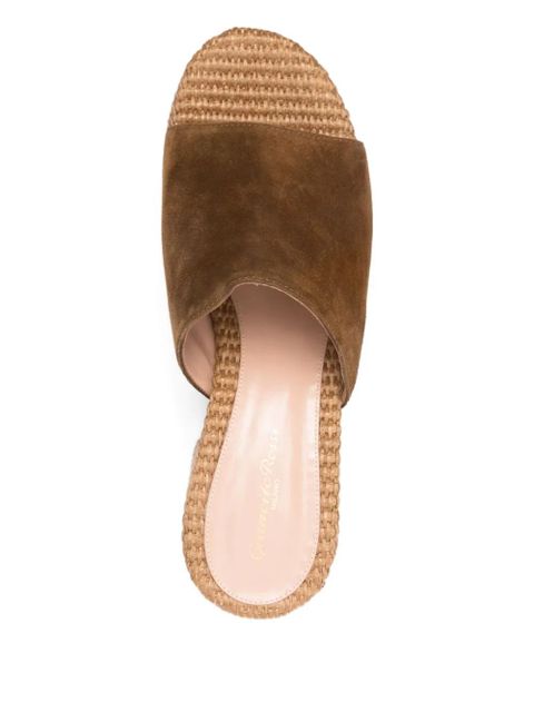 Gianvito Rossi platform suede mule sandals - Brown