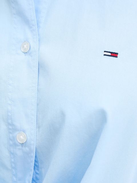 Tommy Jeans koszula bawełniana damska kolor niebieski relaxed z kołnierzykiem klasycznym DW0DW20990