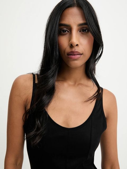 Answear.LAB sukienka bawełniana kolor czarny maxi rozkloszowana