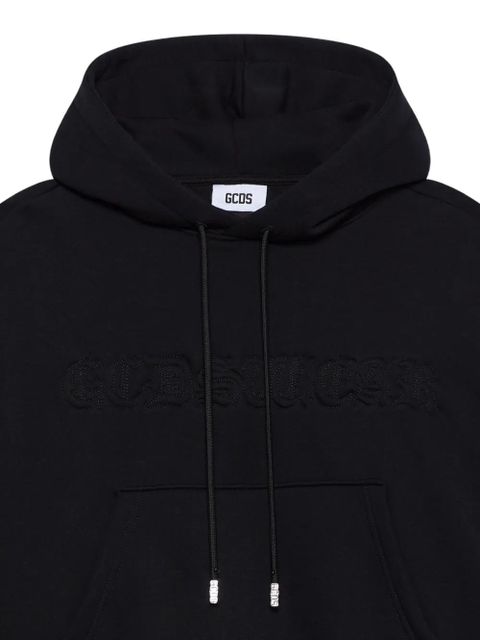 GCDS embroidery-logo hoodie - Black