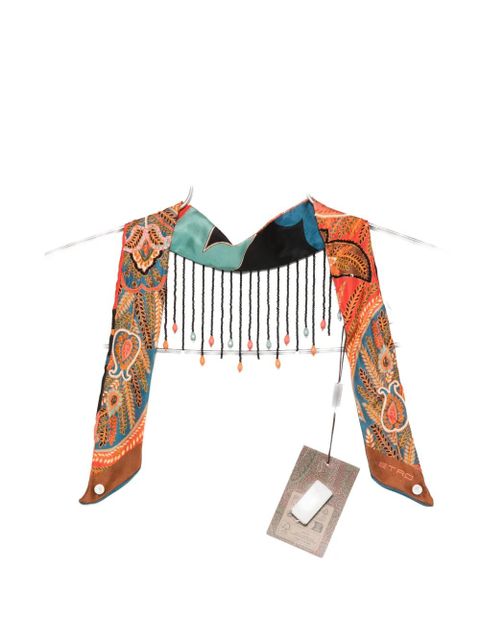 ETRO paisley-pattern beaded-fringe neckerchief - Brown - zdjęcie produktu nr 1