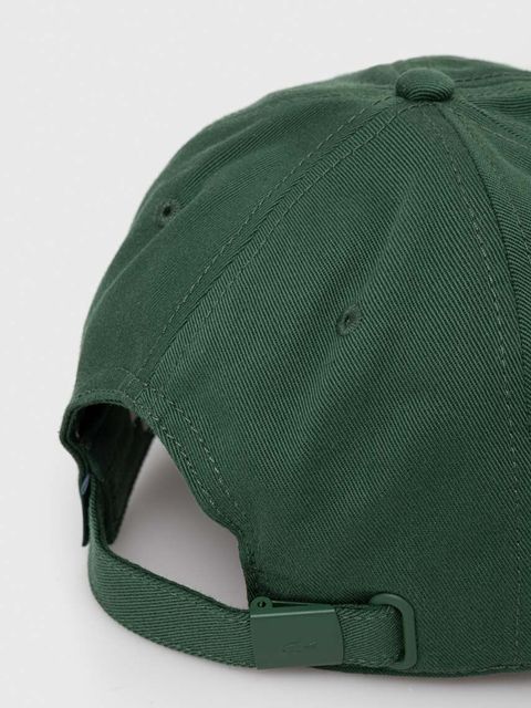 Lacoste czapka z daszkiem bawełniana kolor zielony z aplikacją - zdjęcie produktu nr 2