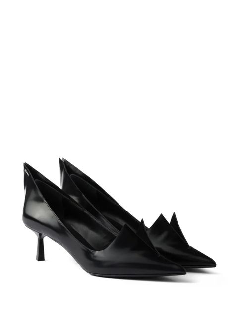 Prada 55mm brushed leather pumps - Black - zdjęcie produktu nr 2