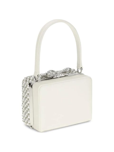 Self-Portrait pearl embellished micro bag - Neutrals - zdjęcie produktu nr 2