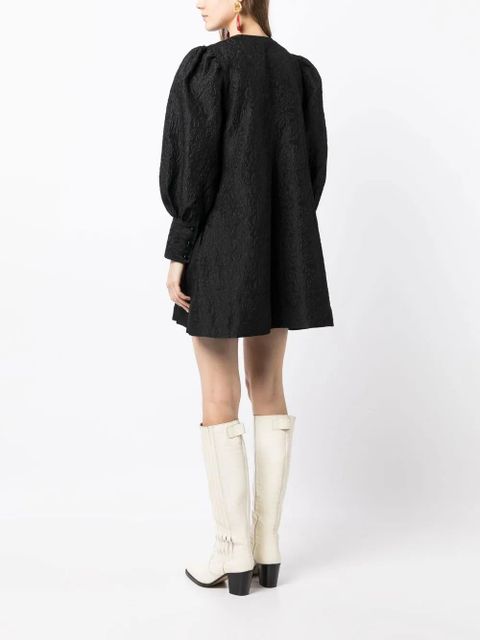 GANNI jacquard organza mini-dress - Black