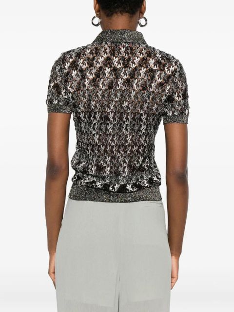 Missoni knit polo top - Brown