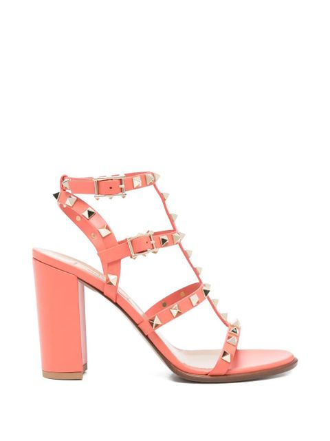 Valentino Garavani Rockstud studded strap sandals - Orange - zdjęcie produktu nr 1
