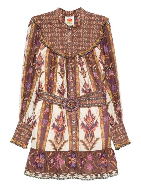 FARM Rio beaded belted mini dress - Neutrals - zdjęcie produktu nr 1