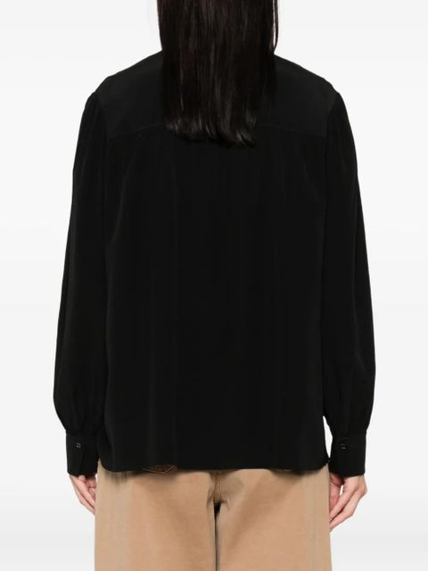 Chloé pussy bow-collar silk top - Black