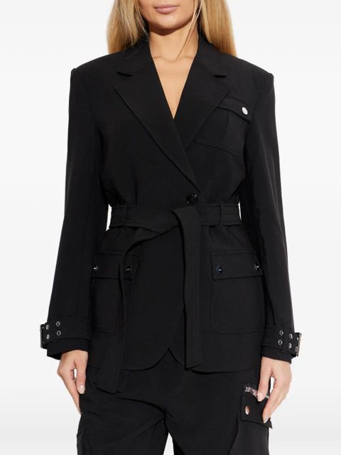 GANNI notched-lapel belted jacket - Black