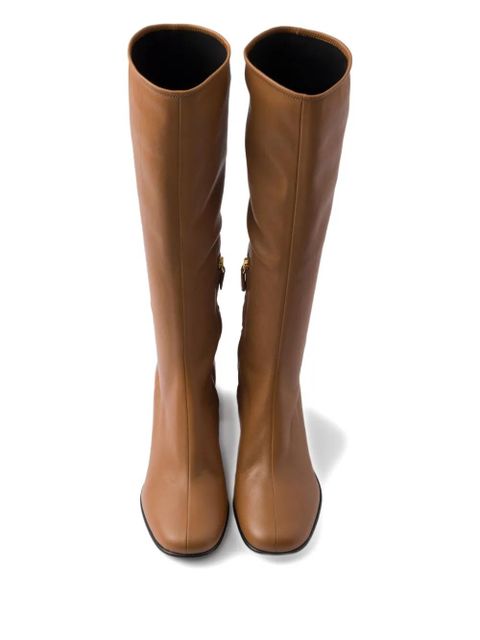 Prada 60mm stretch-nappa leather boots - Brown