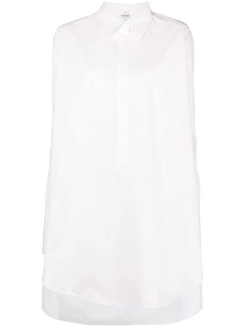 LOEWE poplin long-sleeved shirt dress - White - zdjęcie produktu nr 1
