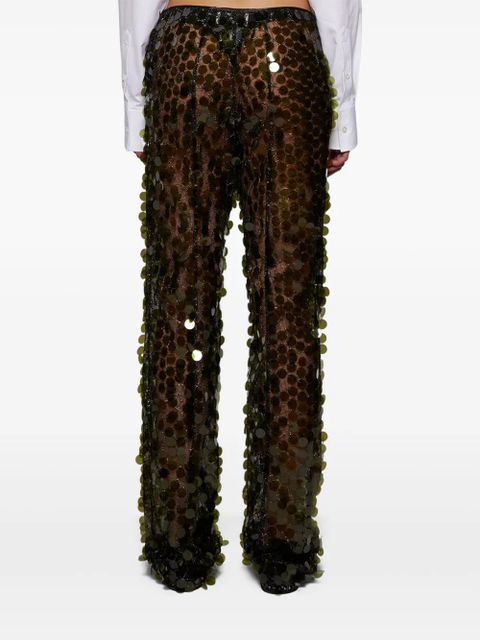 Coperni sequinned flared trousers - Green