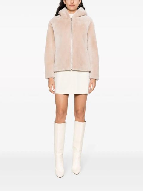 Yves Salomon shearling hooded jacket - Neutrals - zdjęcie produktu nr 2