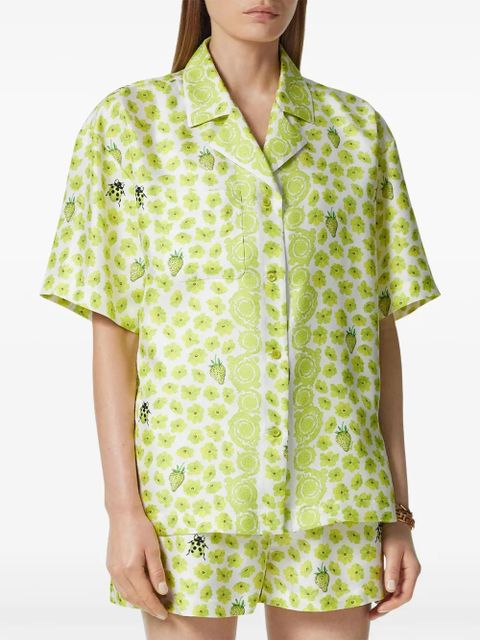 Versace Strawberry Garden silk shirt - Green
