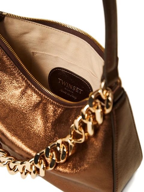 TWINSET chain leather shoulder bag - Brown
