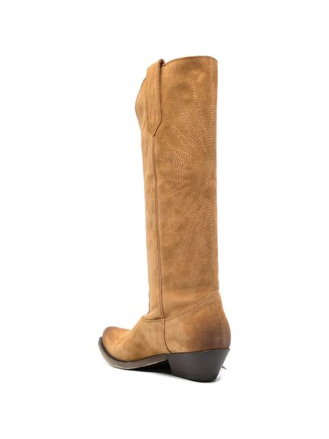 Golden Goose fringed embroidered boots - Brown