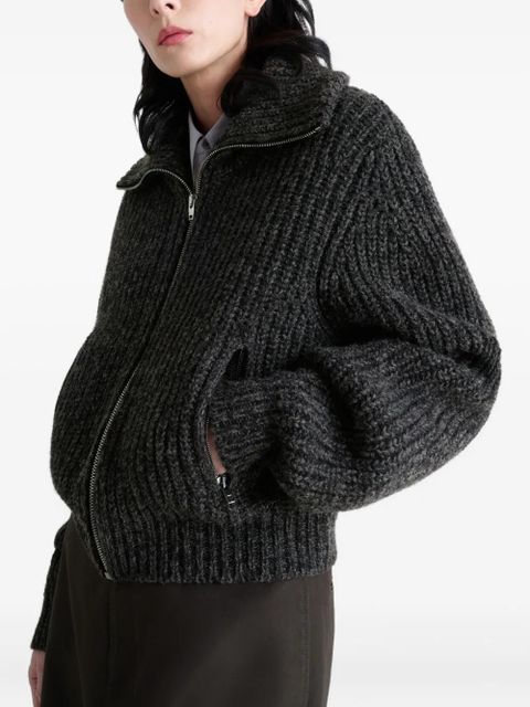 LEMAIRE ribbed zip-up cardigan - Brown