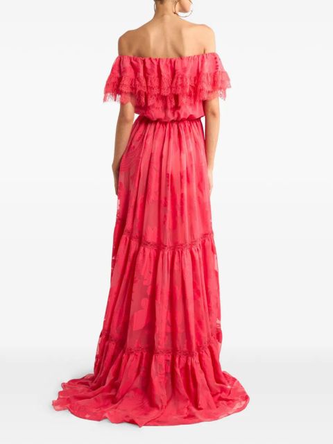 ETRO floral-jacquard dress - Red