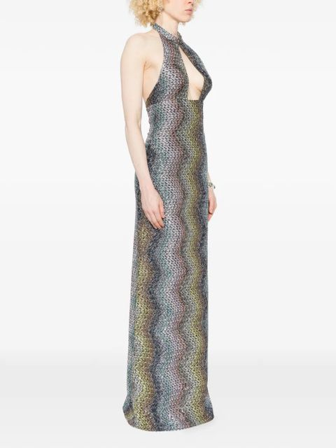 Missoni halterneck maxi dress - Grey