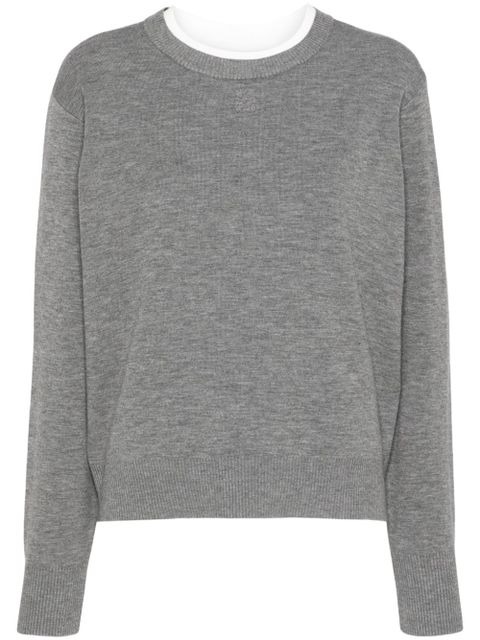 SANDRO contrast-collar jumper - Grey - zdjęcie produktu nr 1