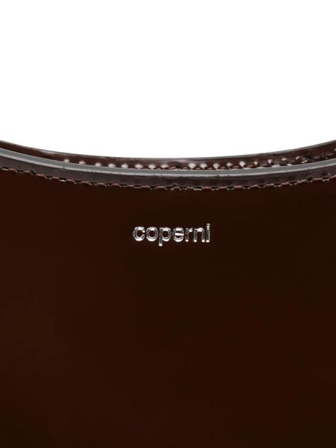 Coperni Slim Swipe patent-leather shoulder bag - Brown