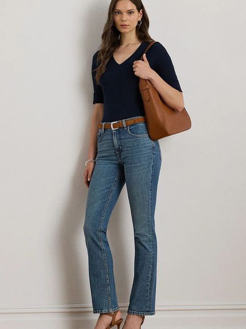 Lauren Ralph Lauren t-shirt bawełniany damski kolor granatowy 200815843