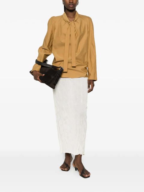 LEMAIRE tie-neck raglan-sleeve blouse - Neutrals - zdjęcie produktu nr 2