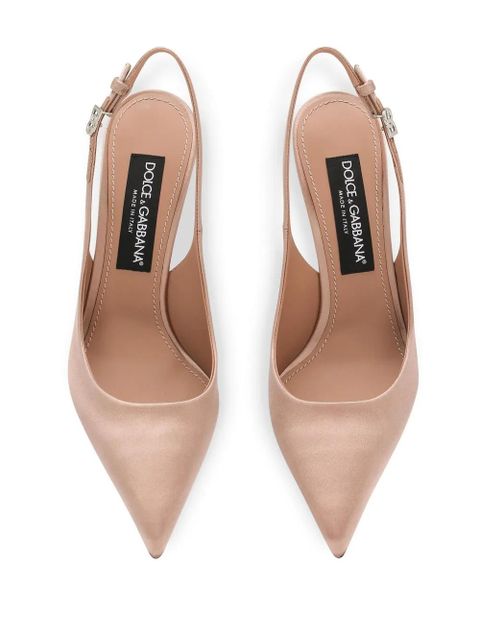 Dolce & Gabbana 105mm slingback leather pumps - Neutrals