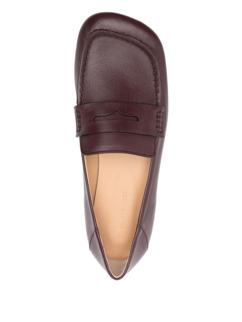 Dear Frances Drew penny leather loafers - Red