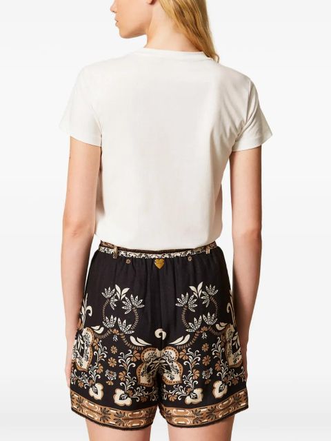 TWINSET embroidered patch logo T-shirt - White