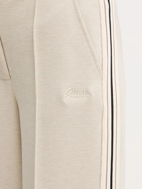 Guess spodnie dresowe z domieszką wełny MURIEL damskie kolor beżowy z aplikacją V5BB16 KCX52