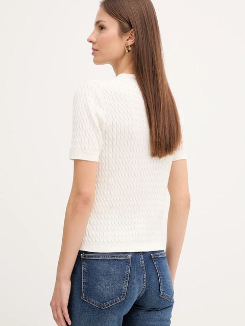 Tommy Hilfiger kardigan bawełniany damski kolor beżowy lekki WW0WW45707