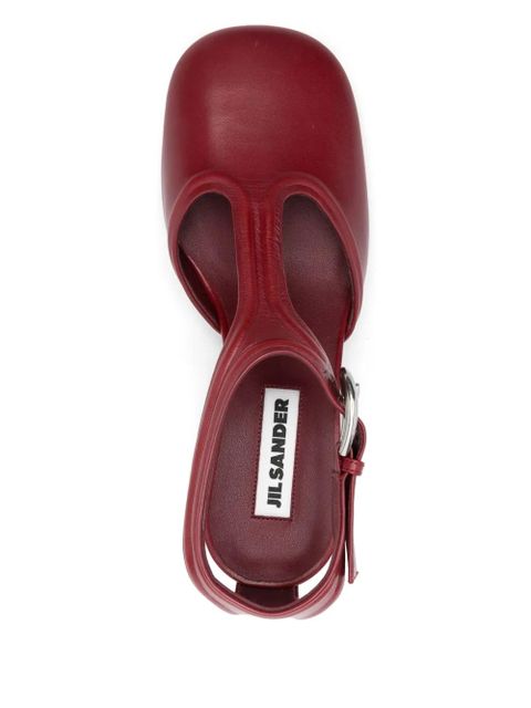 Jil Sander 50mm leather pumps - Red