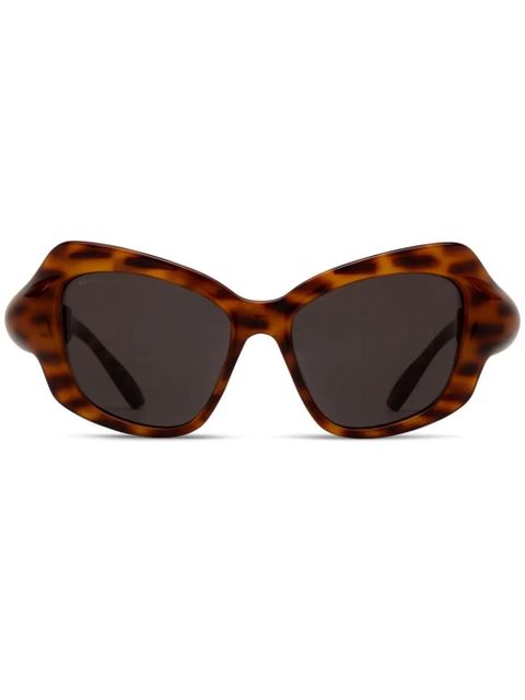 Balenciaga Eyewear logo-plaque sunglasses - Brown - zdjęcie produktu nr 1