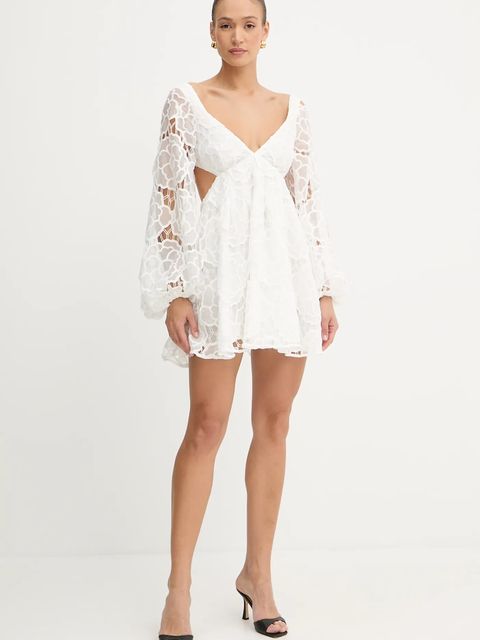 Bardot sukienka bawełniana kolor biały mini rozkloszowana 59858DB1 - zdjęcie produktu nr 2