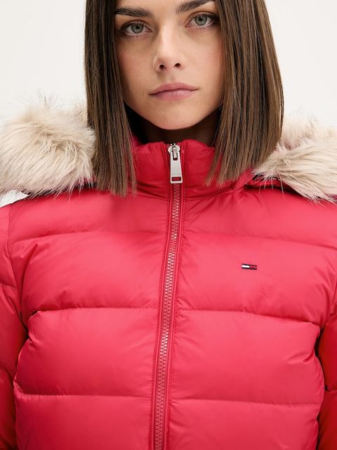 Tommy Jeans kurtka puchowa damska kolor różowy DW0DW18312