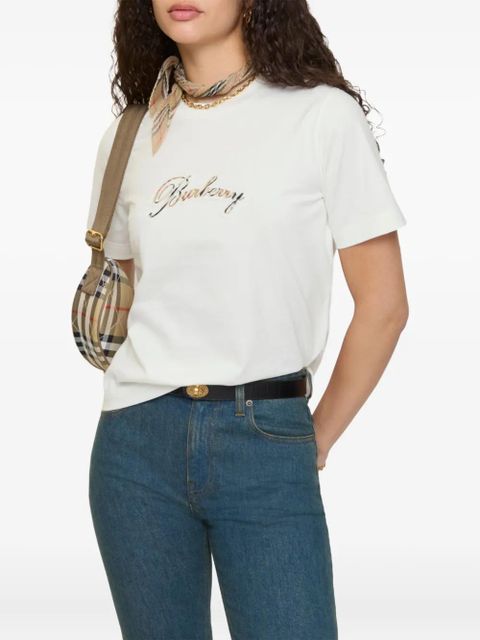 Burberry cursive-logo cotton T-shirt - White