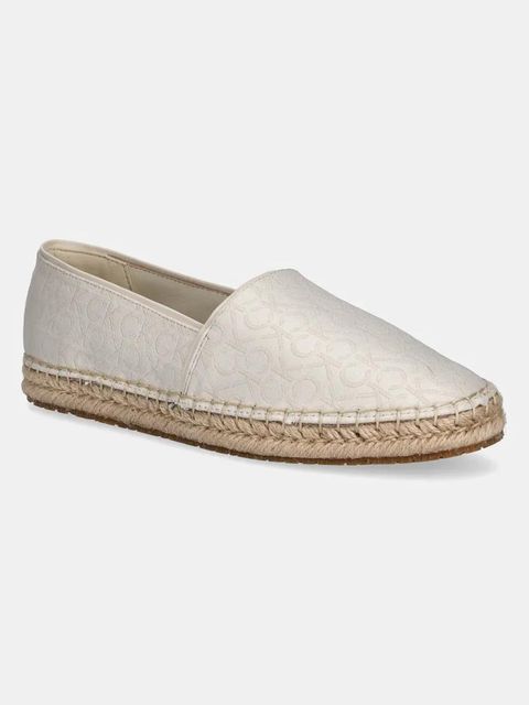 Calvin Klein espadryle FLAT ESPADRILLE - JACQ kolor beżowy HW0HW02467 - zdjęcie produktu nr 1