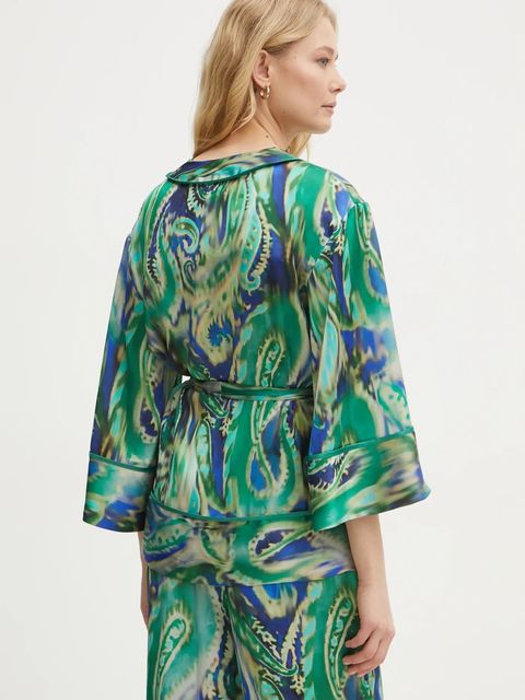 Simona Corsellini kimono kolor beżowy wzorzysta P25CPGI012