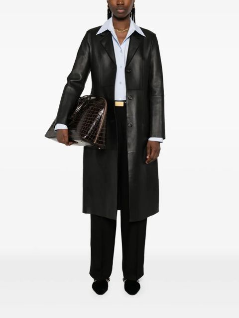 TOTEME leather coat - Black