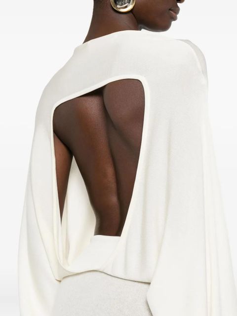 Aya Muse long-sleeved open-back dress - Neutrals