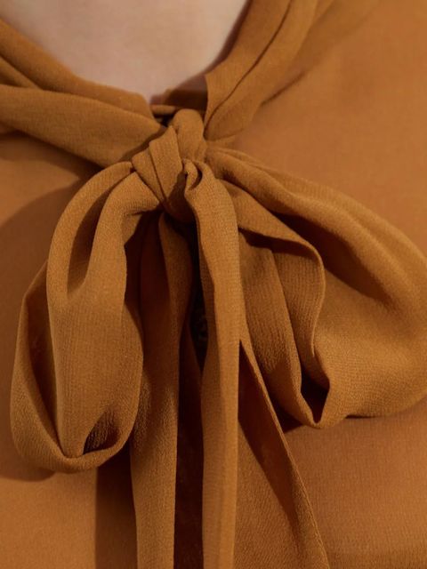 Max Mara tie neck ruffled jacket - Brown