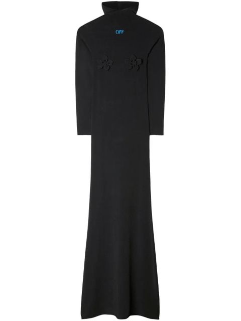 Off-White floral-appliqué hooded dress - Black - zdjęcie produktu nr 1