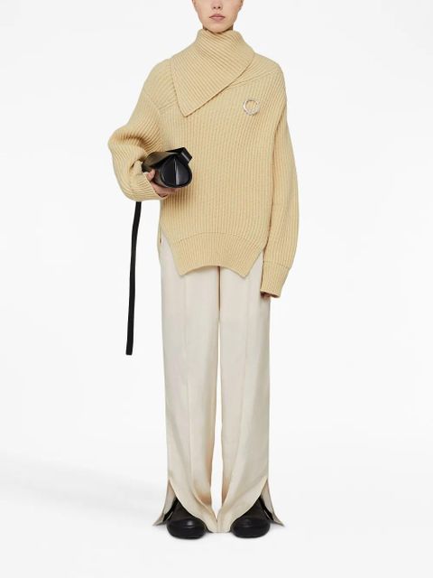 Jil Sander foldover neck ribbed jumper - Neutrals - zdjęcie produktu nr 2