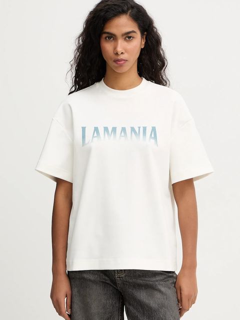 La Mania t-shirt bawełniany DEVONTE damski kolor beżowy DEVONTE - zdjęcie produktu nr 1