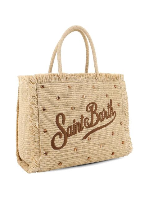 MC2 Saint Barth crystal-embellished frayed tote bag - Neutrals - zdjęcie produktu nr 2