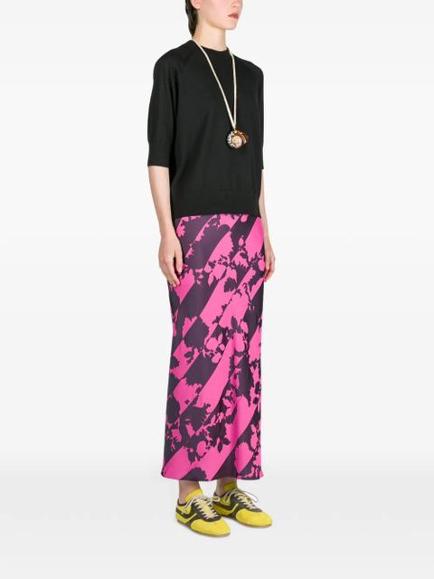 DRIES VAN NOTEN printed midi skirt - Pink