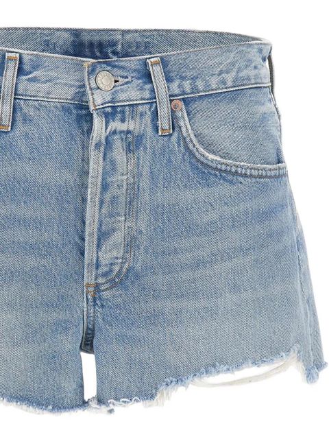 AGOLDE Parker frayed denim shorts - Blue